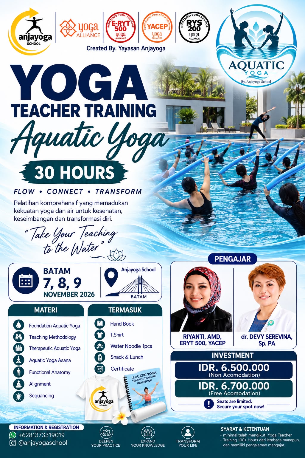 Aquatic Yoga Teacher Training 30 Hours